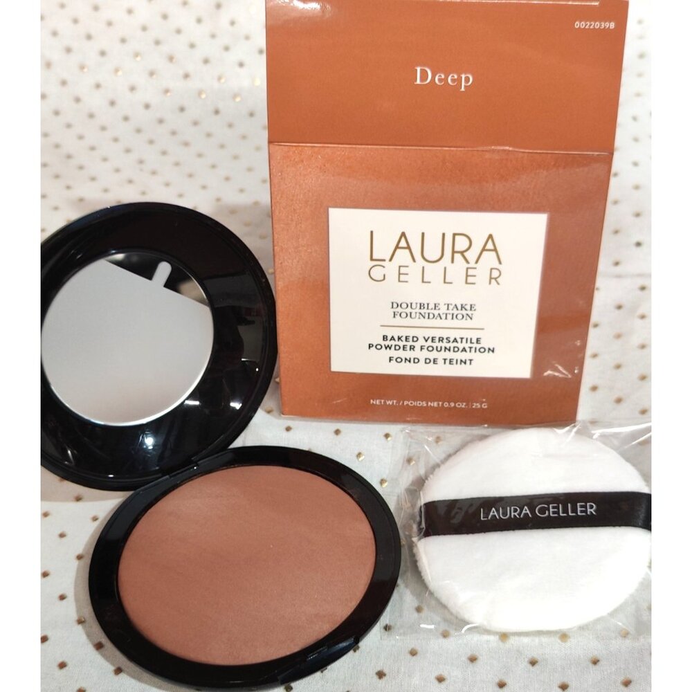Laura Geller Double Take Baked Versatile Powder Foundation DEEP Huge 25g  NEW!